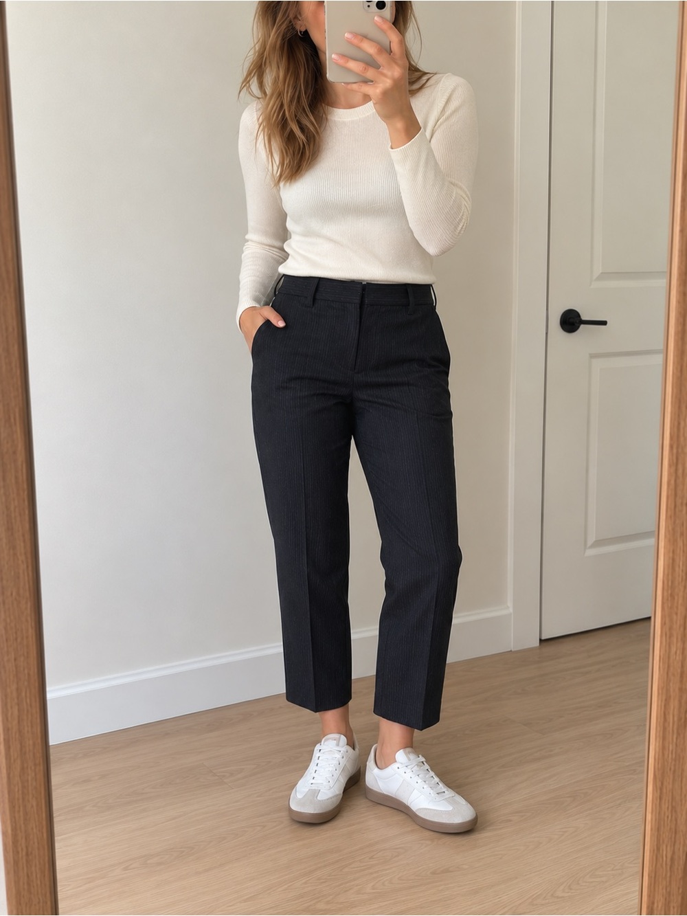GAP Women’s Tailored Straight-Leg Wool-Blend Pants – Size 31×28
